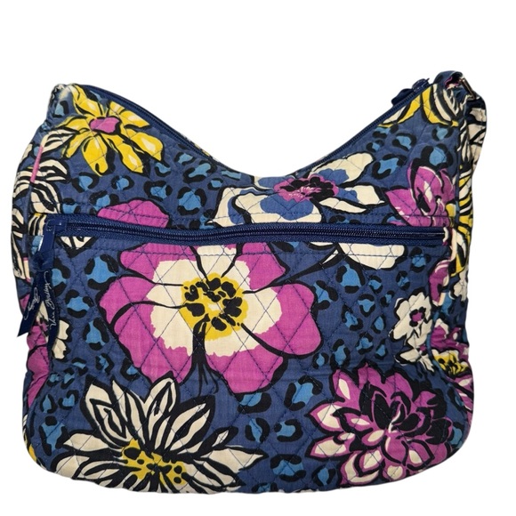 📌Vera Bradley Quilted Floral Crossbody Bag Adjustable Strap Blue Pink - Picture 2 of 8